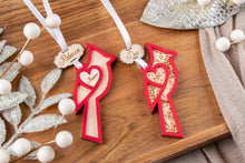Load image into Gallery viewer, Cardinal Ornament, Personalized Memorial Ornament, Remembrance Ornament, Sympathy Gift, Multiple Customization Options