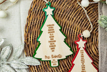 Load image into Gallery viewer, Custom Teacher Ornament, Teacher Christmas Gifts, Personalized Classroom Ornament, Student Name Ornament, Teacher Appreciation Gift