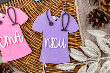 Load image into Gallery viewer, Personalized Scrubs Ornament | Custom Nurse Ornament | Healthcare Worker Gift | Medical Christmas Ornament