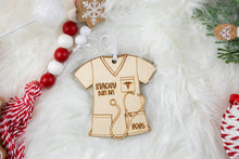 Load image into Gallery viewer, Personalized Wooden Scrub Top Ornament | Custom Nurse Ornament | Medical Professional Gift | Graduation Keepsake
