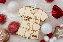Load image into Gallery viewer, Personalized Wooden Scrub Top Ornament | Custom Nurse Ornament | Medical Professional Gift | Graduation Keepsake
