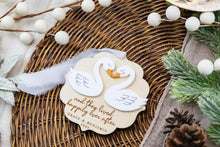Load image into Gallery viewer, Personalized Swan Wedding Ornament | Happily Ever After Ornament | First Christmas Married | Newlywed Gift
