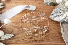 Load image into Gallery viewer, Personalized Engaged Ornament | Custom Engagement Ornament | Our First Christmas Engaged Gift | Bride to Be Gift for Couple