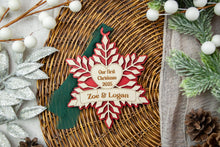Load image into Gallery viewer, Custom Our First Christmas Together Ornament, Our First Christmas Married, Personalized Couple Ornament, Multiple Color and Ribbon Options