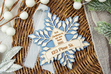 Load image into Gallery viewer, Custom First Christmas in Our New Home Ornament, New House Ornament, Realtor Closing Gift, Housewarming Gift, Multiple Color Options