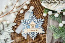 Load image into Gallery viewer, Custom First Christmas in Our New Home Ornament, New House Ornament, Realtor Closing Gift, Housewarming Gift, Multiple Color Options