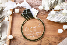 Load image into Gallery viewer, Personalized Engagement Ring Ornament, Our First Christmas Engaged, Personalized Engagement Gifts