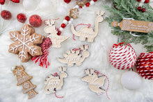 Load image into Gallery viewer, Personalized Gingerbread Dinosaur Ornament | Custom Name Kids Ornament | Baby’s First Christmas Gift