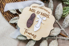 Load image into Gallery viewer, First Christmas as Mr & Mrs Ornament | Personalized Newlywed Ornament | Wedding Gift Ornament | Mr & Mr | Mrs & Mrs