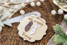 Load image into Gallery viewer, First Christmas as Mr & Mrs Ornament | Personalized Newlywed Ornament | Wedding Gift Ornament | Mr & Mr | Mrs & Mrs