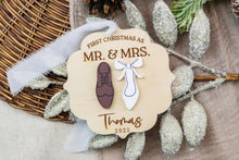 Load image into Gallery viewer, First Christmas as Mr & Mrs Ornament | Personalized Newlywed Ornament | Wedding Gift Ornament | Mr & Mr | Mrs & Mrs