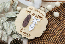 Load image into Gallery viewer, First Christmas as Mr & Mrs Ornament | Personalized Newlywed Ornament | Wedding Gift Ornament | Mr & Mr | Mrs & Mrs