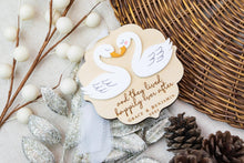 Load image into Gallery viewer, Personalized Swan Wedding Ornament | Happily Ever After Ornament | First Christmas Married | Newlywed Gift