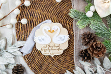 Load image into Gallery viewer, Personalized Swan Wedding Ornament | Happily Ever After Ornament | First Christmas Married | Newlywed Gift