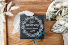 Load image into Gallery viewer, Personalized 50th Anniversary Ornament | Engraved Acrylic Anniversary Gift | Custom Wedding Keepsake | Golden Anniversary Gift for Parents