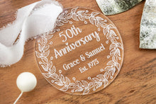 Load image into Gallery viewer, Personalized 50th Anniversary Ornament | Engraved Acrylic Anniversary Gift | Custom Wedding Keepsake | Golden Anniversary Gift for Parents