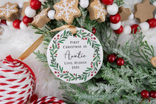Load image into Gallery viewer, First Christmas as Auntie Ornament | Personalized Aunt Gift | Baby Announcement Ornament | Pregnancy Reveal Keepsake