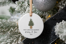 Load image into Gallery viewer, First Christmas Married Ornament | Personalized Wedding Ornament | Newlywed Christmas Ornament | Marriage Keepsake Gift