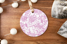 Load image into Gallery viewer, Chinoiserie Personalized Couple Ornament, Blue Toile Our First Christmas Couple Ornament, Gift for Couple, Personalized Names Ornament
