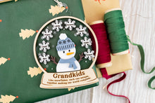 Load image into Gallery viewer, Snowman Grandkids Ornament, Grandparent Gift, Personalized Family Christmas Ornament