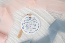 Load image into Gallery viewer, Personalized Blue and White Happily Ever After Swan Wedding Ornament, Newlywed Gift for Couples, First Christmas Married