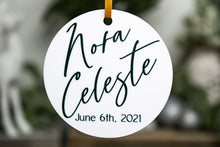 Load image into Gallery viewer, Baby Name and Birth Date Ornament - Gift for New Parents