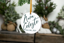 Load image into Gallery viewer, Baby Name and Birth Date Ornament - Gift for New Parents