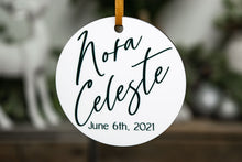 Load image into Gallery viewer, Baby Name and Birth Date Ornament - Gift for New Parents