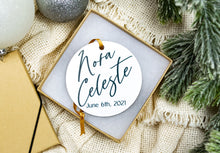 Load image into Gallery viewer, Baby Name and Birth Date Ornament - Gift for New Parents