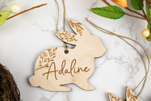 Load image into Gallery viewer, Floral Easter Bunny Basket Tag