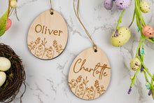 Load image into Gallery viewer, Floral Easter Egg Basket Tag