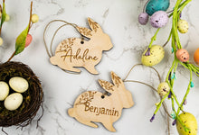 Load image into Gallery viewer, Floral Easter Bunny Basket Tag
