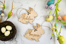 Load image into Gallery viewer, Floral Easter Bunny Basket Tag