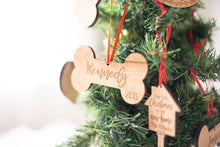 Load image into Gallery viewer, Dog Bone Christmas Ornament with Name and Year
