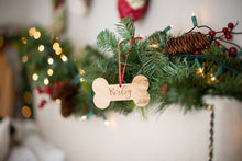 Load image into Gallery viewer, Dog Bone Christmas Ornament with Name and Year