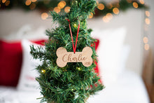 Load image into Gallery viewer, Dog Bone Christmas Ornament with Name and Year