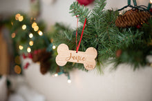 Load image into Gallery viewer, Dog Bone Christmas Ornament with Name and Year