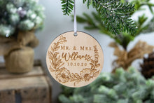 Load image into Gallery viewer, Mr and Mrs Ornament, Last Name Ornament, Wedding Gift for Couple