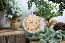Load image into Gallery viewer, Mr and Mrs Ornament, Last Name Ornament, Wedding Gift for Couple