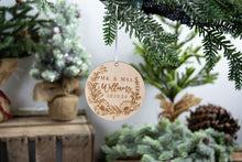 Load image into Gallery viewer, Mr and Mrs Ornament, Last Name Ornament, Wedding Gift for Couple