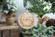 Load image into Gallery viewer, Mr and Mrs Ornament, Last Name Ornament, Wedding Gift for Couple