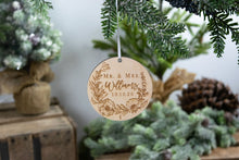 Load image into Gallery viewer, Mr and Mrs Ornament, Last Name Ornament, Wedding Gift for Couple