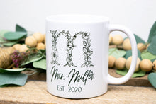 Load image into Gallery viewer, Personalized Monogram Rose Letter Mug - Gift for Bride - Set Option Avaliable