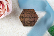 Load image into Gallery viewer, How About Forever Engagement Ring Box with Leaf Detail - Walnut Single Slotted Proposal Ring Box