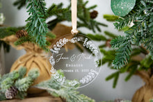 Load image into Gallery viewer, Engaged Ornament, Engagement Gifts for Couple, Engagement Ornament Personalized, Our First Christmas Ornament, Engagement Gift for Couple