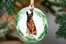 Load image into Gallery viewer, Custom German Shepherd Ornament - Personalized Dog Ornament - Choose from 4 Graphic Options