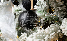 Load image into Gallery viewer, Personalized Acrylic Promoted to Aunt and Uncle Ornament - New Baby Announcement to Sister or Brother