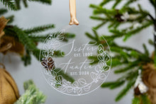 Load image into Gallery viewer, Acrylic Sister Est to Auntie Est Christmas Ornament - Christmas Baby Announcement for Sister