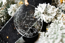 Load image into Gallery viewer, Acrylic Sister Est to Auntie Est Christmas Ornament - Christmas Baby Announcement for Sister