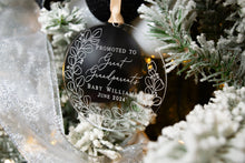 Load image into Gallery viewer, Acrylic Personalized Promoted to Great Grandparents Christmas Ornament - Eucalyptus Wreath Ornament